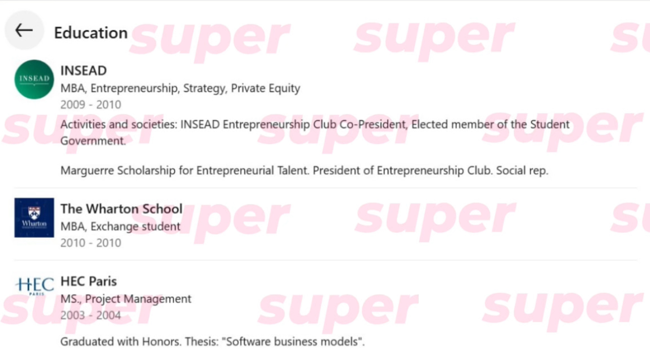 Образование Виктора Фишера. Фото: LinkedIn