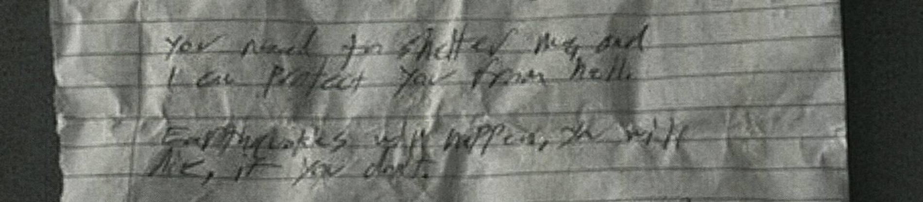 «Ты должна дать мне кров, и тогда я защищу тебя от ада. Грядут землетрясения, и ты умрешь, если этого не сделаешь»