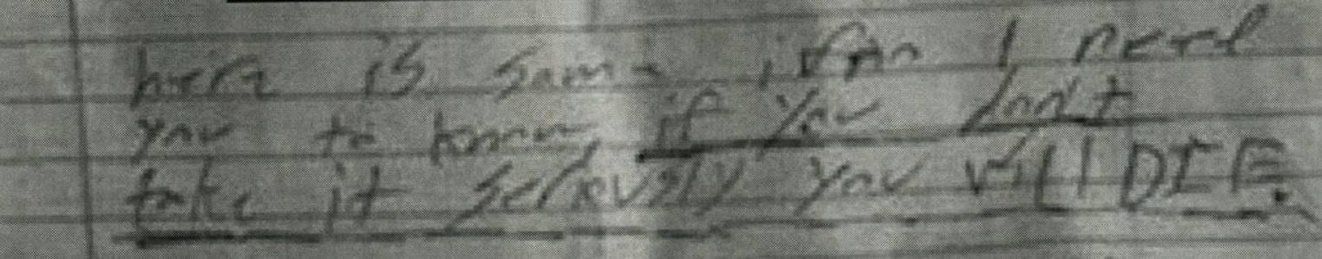 «Хочу, чтобы ты знала: если ты не воспримешь это всерьез, ты умрешь»