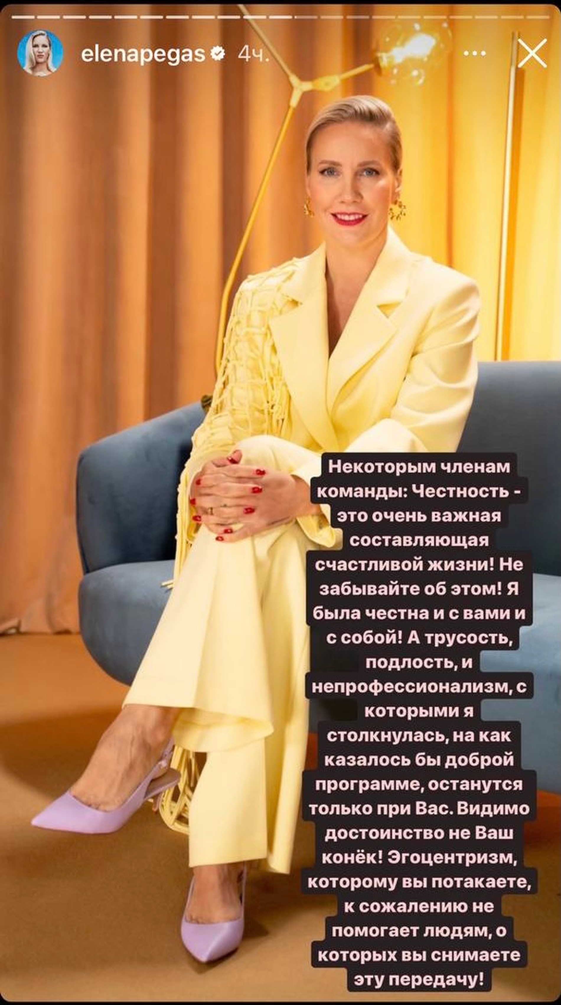 Елена Летучая
Источник: Инстаграм (запрещен в РФ) / elenapegas