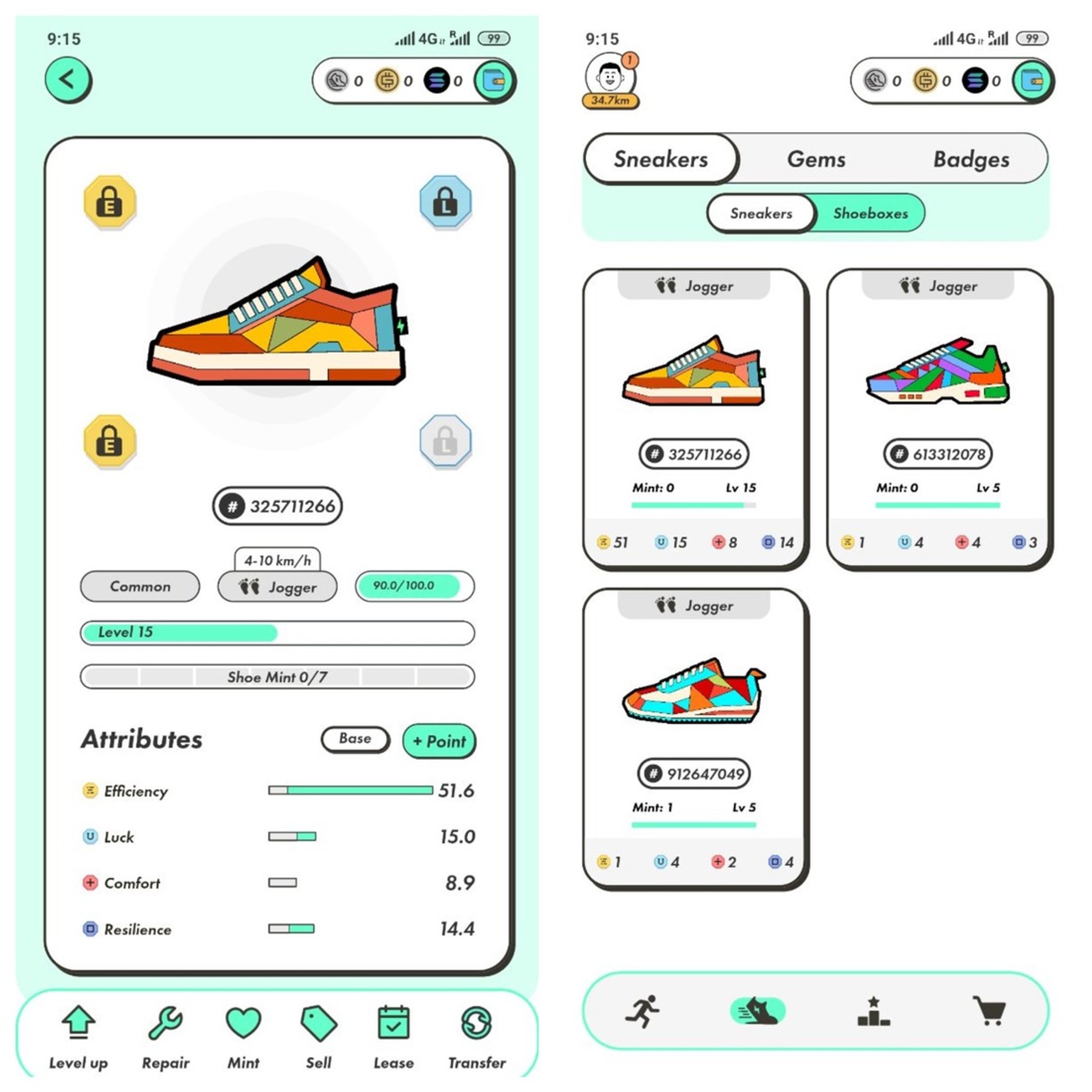 Скрин приложения StepN