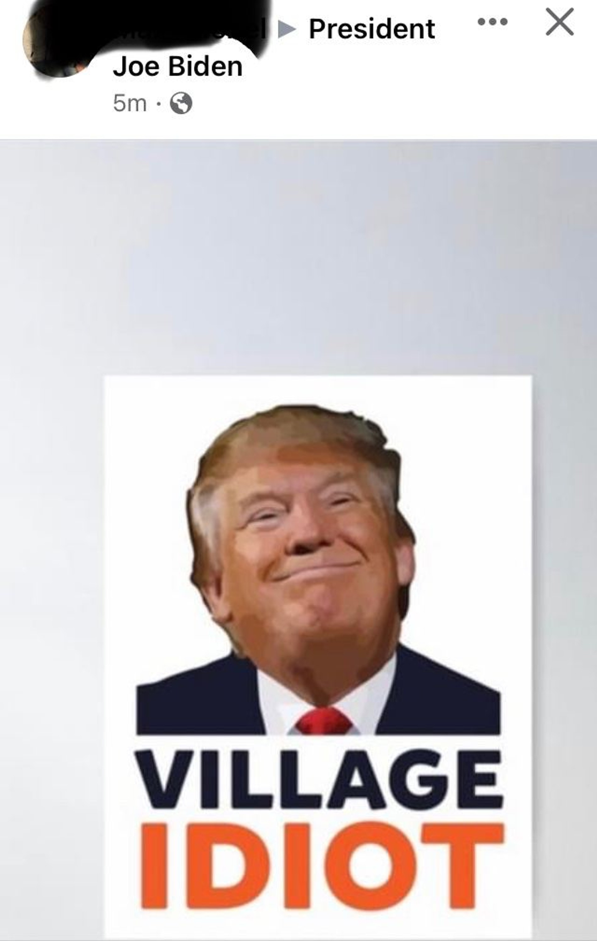 «Деревенский дурачок!»
Источник: аккаунт Джо Байдена в Фейсбуке*