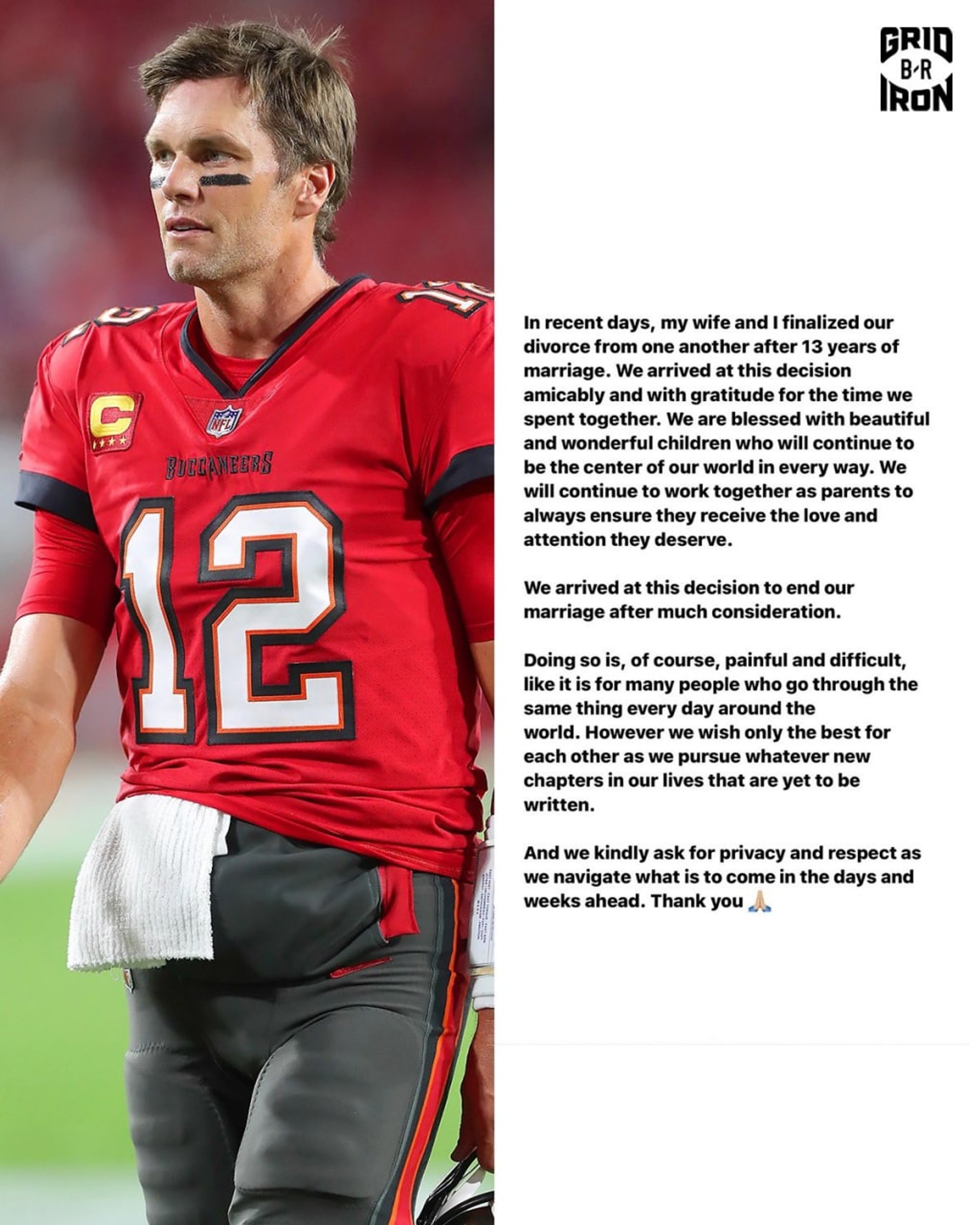 Официальное заявление Тома о разводе
Фото: instagram (запрещен в РФ)