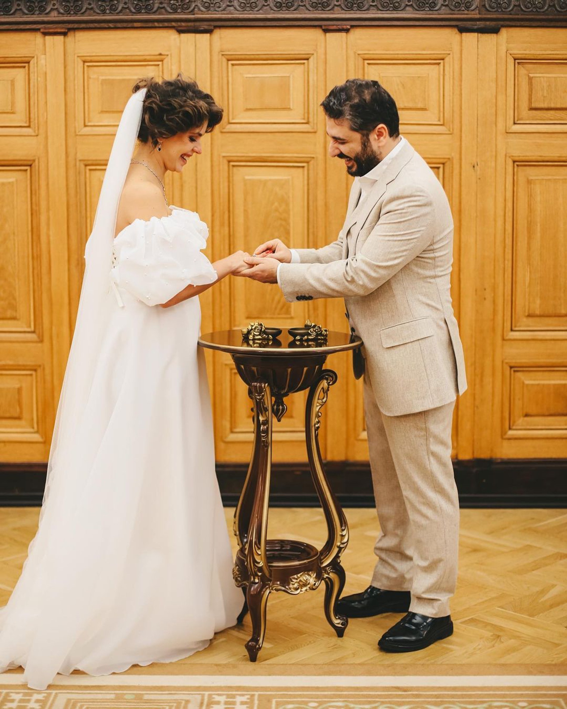 Момент обмена кольцами
Фото: Инстаграм (запрещен в РФ)