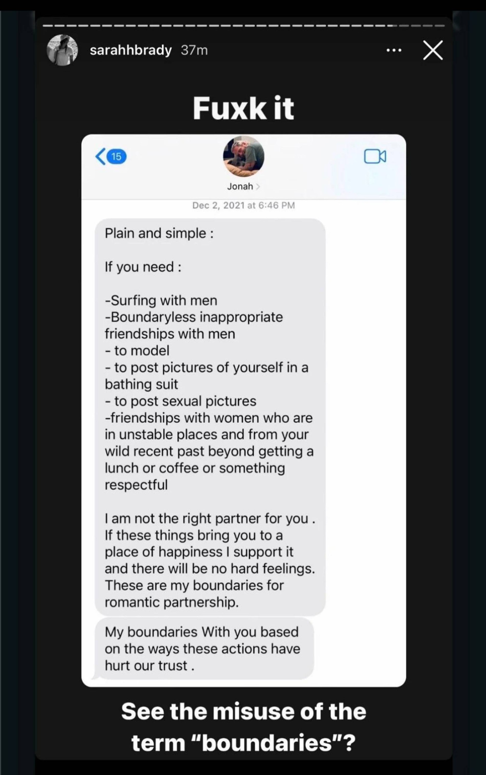 Требования Джоны Хилла
Фото: Инстаграм* @sarahhbrady