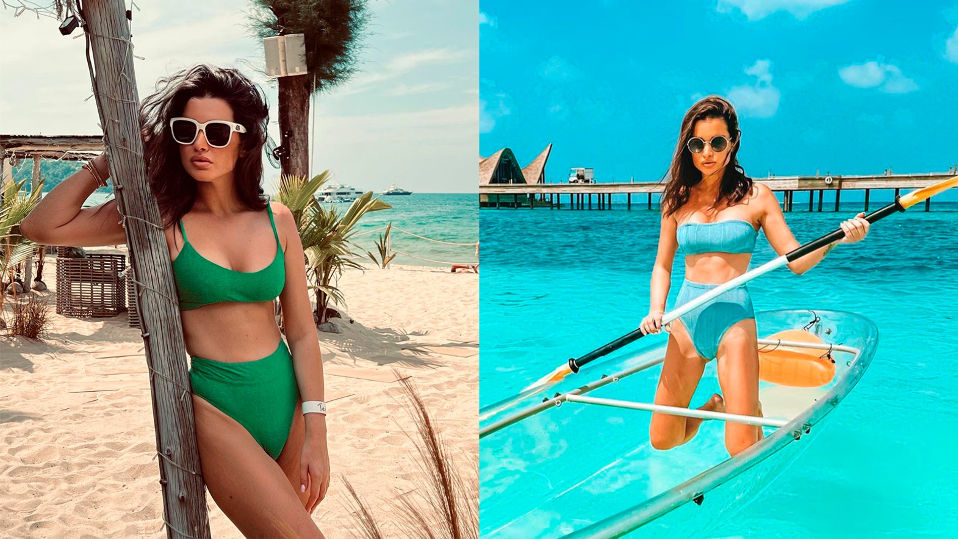 Ксения Бородина предпочитает купальники с высокой посадкой. Фото: Инстаграм* @borodylia